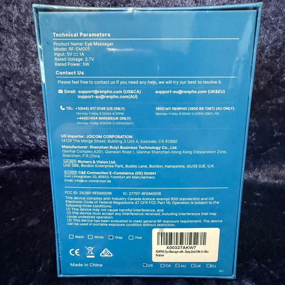 RENPHO Eye Massager RF EM001 New Sleep Ideal Gift New-Sealed Original‎ Packaging